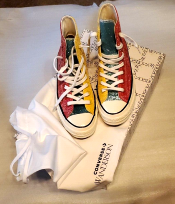Converse x JW Anderson Glitter hi-top sneakers with shoe bag, Size
