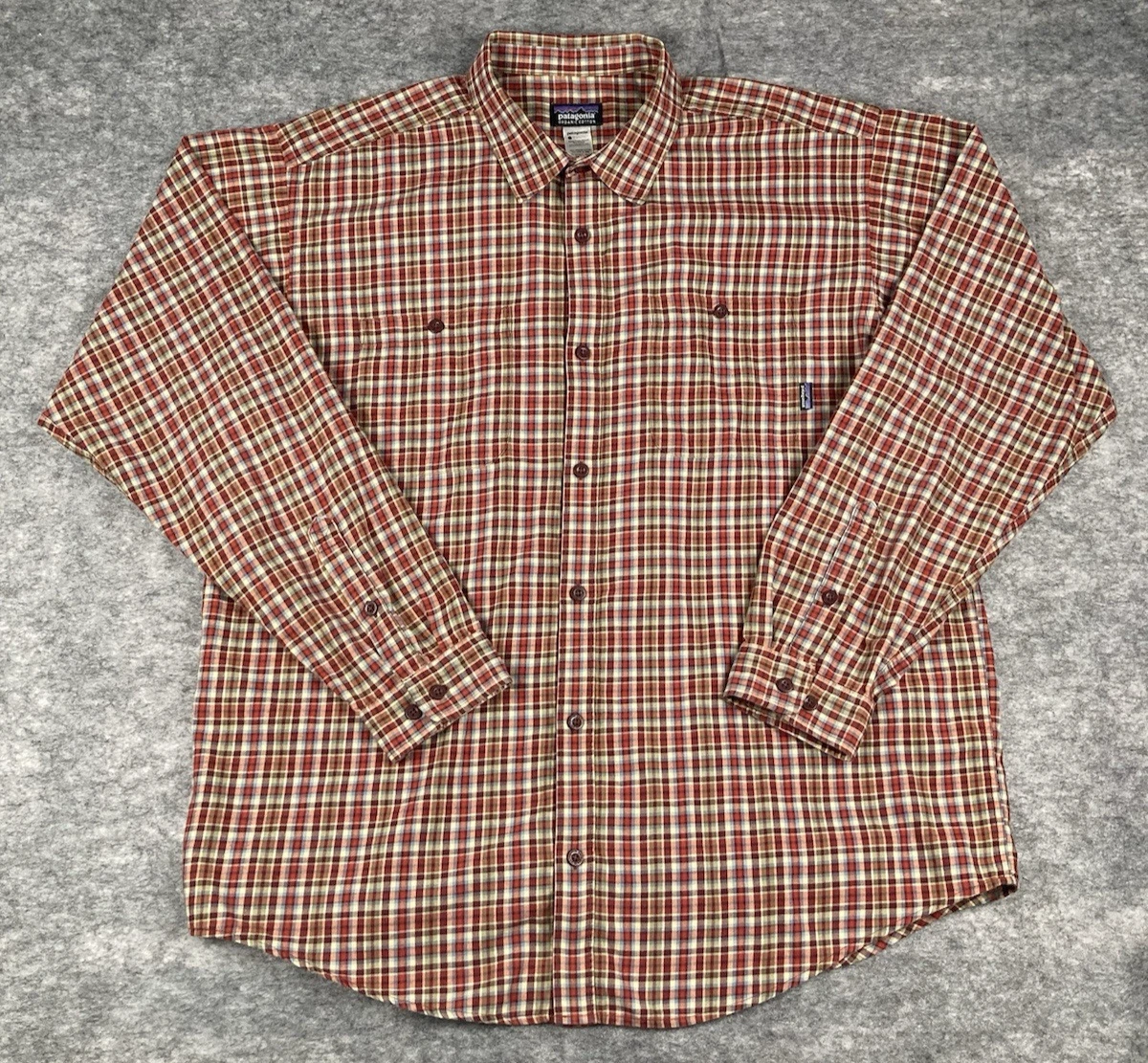 Patagonia Shirt Mens XL Plaid Long Sleeve Cotton Button Up Hiking Outdoors