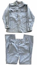 John Blair Menswear Western Rancher Suit Jeans Jacket Mens Medium Blue USA MADE