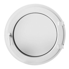 Fenêtre ronde à la française verre dépoli opaque 50 60 65 70 80 90 100 cm blanc