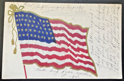 US Flag Conquer We Must When Our Cost It Is Just Postcard~Antique~posted~c1906