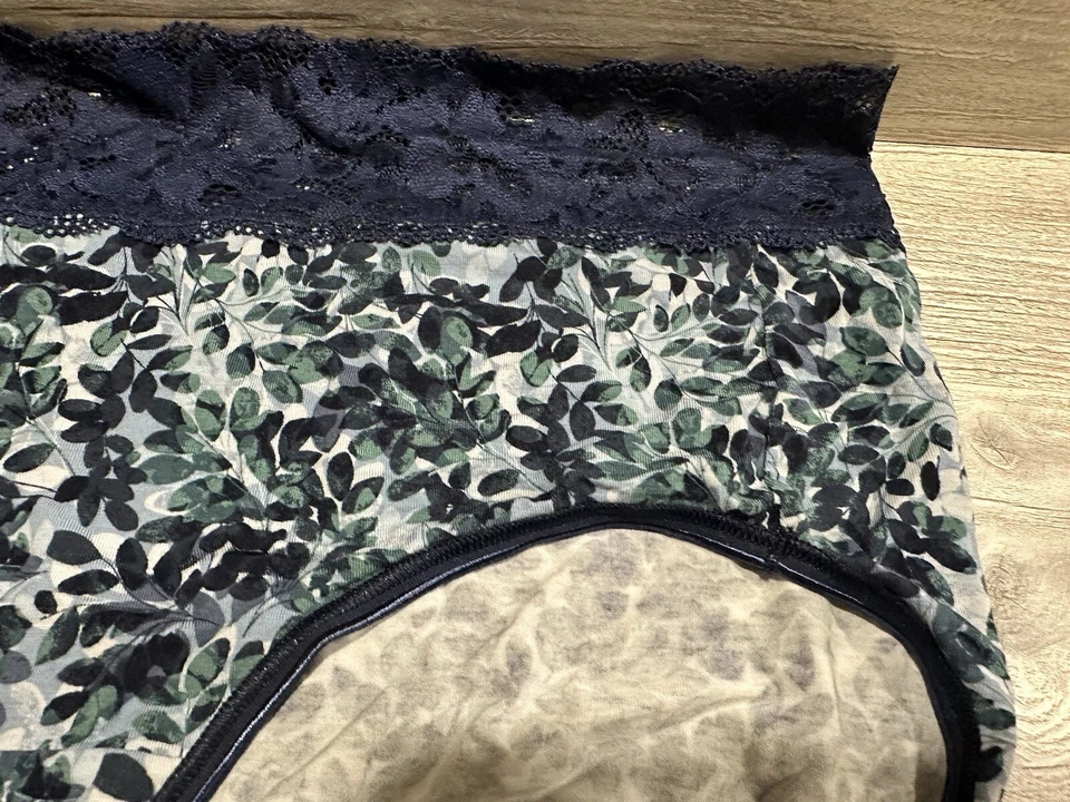 Soma Embraceable SS Signature Lace Brief Shadow Leaf Mini Blue Size Large Womens - Image 4 of 4