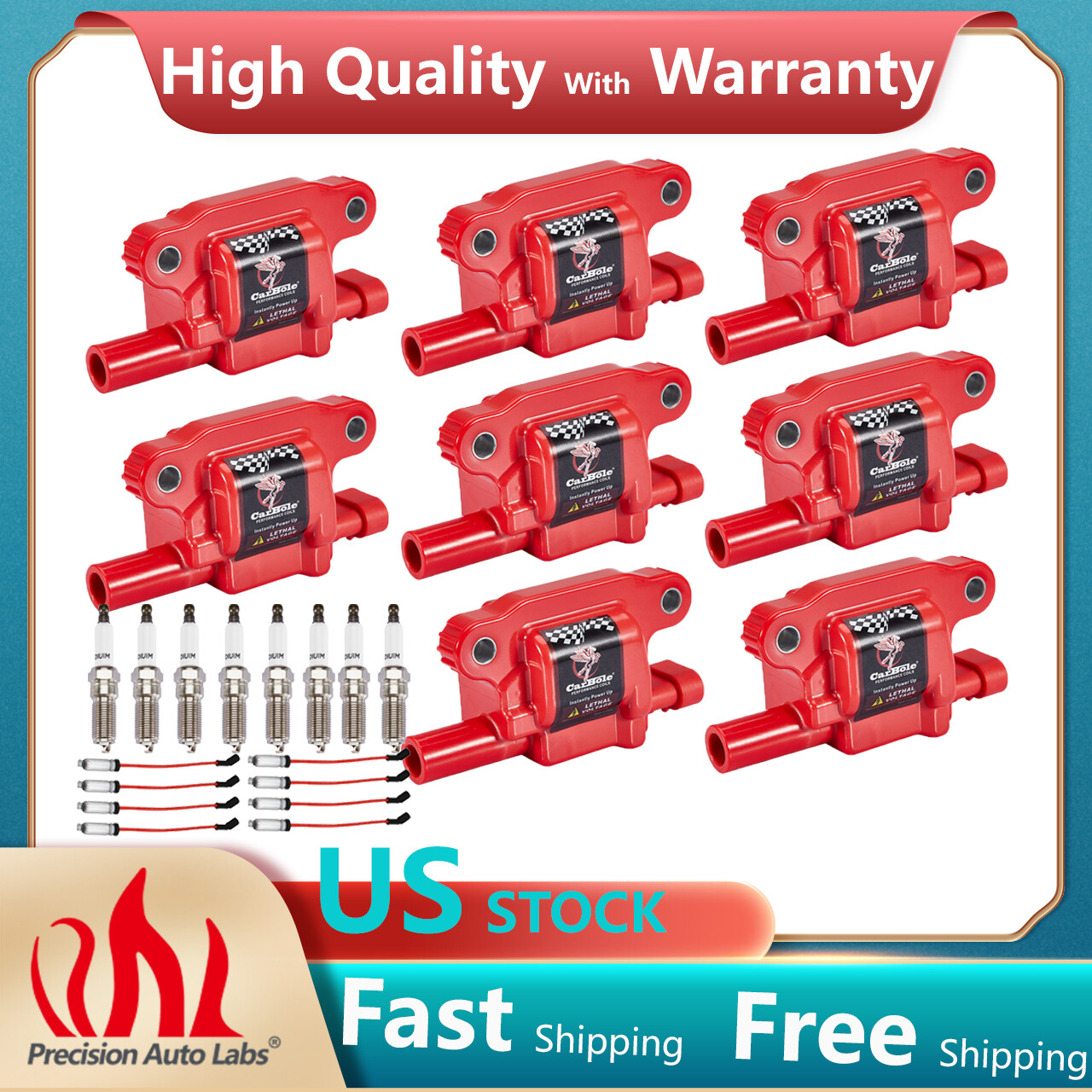 8X Ignition Coil 8X Spark Plug Wire For Chevrolet Silverado GMC Canyon V8 UF743