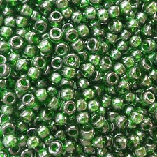 Pony Beads Dark Green Transparent Large Hole Beads Made in USA