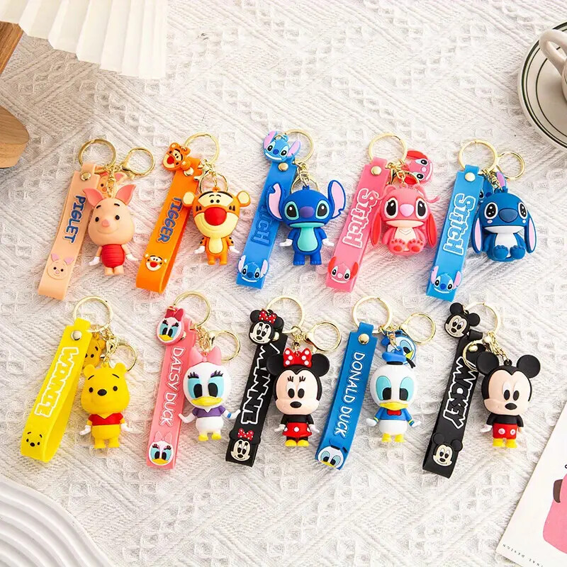 DISNEY SILICONE KEYCHAIN Mickey, Pooh Bear, Stitch, and More (Pick