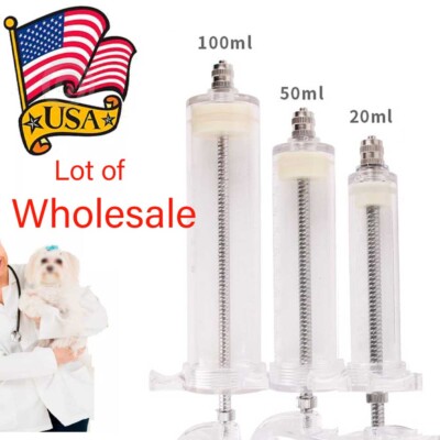 1/2/3/4PCS 20/50/100ml Reusable Veterinary Syringe For Livestock Supply Tool