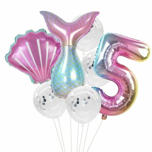 Palloncini compleanno sirena 32 pollici numero lamina per forniture per decorazione camera bambini - Foto 24 di 32