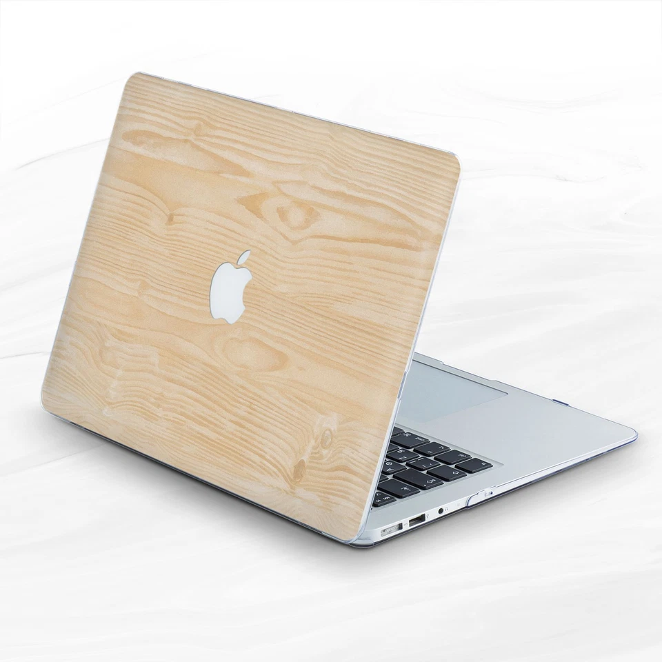 Estuche rígido con impresión de madera clara sin costuras para Macbook Air 13 Pro 16 13 14 15 Foto 3 de 4