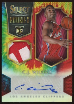2014-15 Panini Select Rookie Patch Auto Tie Dye Prizm C.J Wilcox #14 RC RPA /25