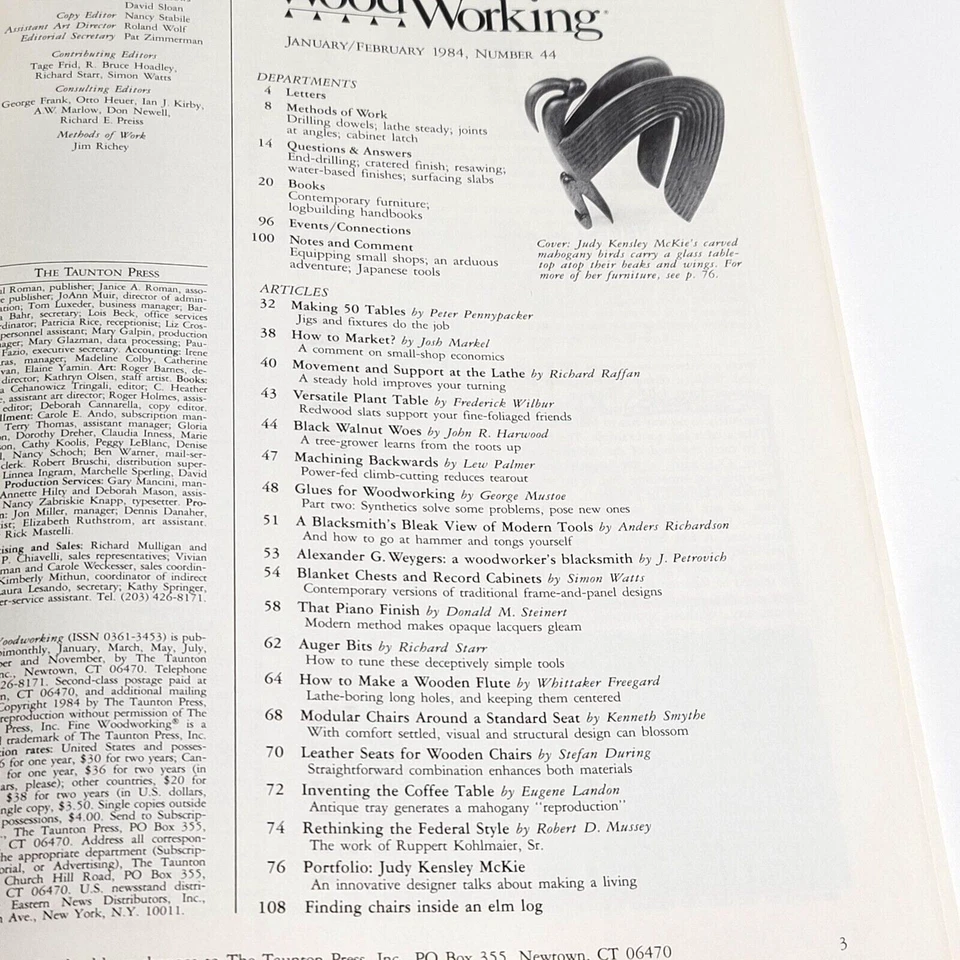 Fine Wood Working 1984 Magazines 6 Vintage Issues #44 - #49 Proven Technics - Image 3 of 4