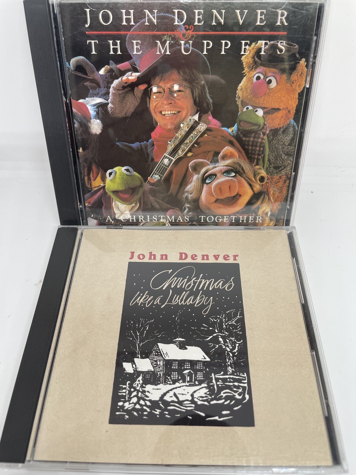 John Denver 2 CD Lot Muppets Christmas, Like A Lullaby Both Near Mint Ships Free