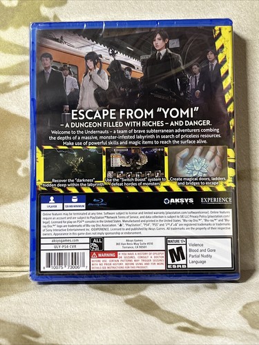 Undernauts: Labyrinth of Yomi - Sony PlayStation 4 Factory Sealed!! - Picture 2 of 2