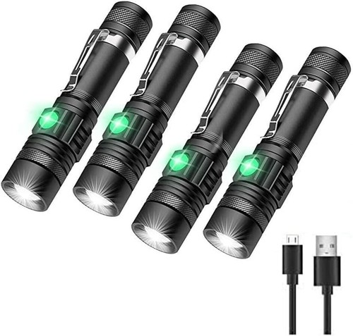4-Pack Rechargeable Tactical LED Flashlights - 2000 Lumen Waterproof Power - Picture 3 of 9