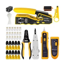 LEATBUY CAT6 Crimp Tool Kit for RJ45 CAT5, Professional Network Cri... Fast Ship