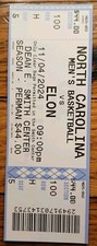 11/4/2024 North Carolina vs Elon Ticket Stub Ian Jackson Drake Powell NCAA Debut