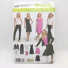 Simplicity 4697 Misses' Dress, Pants, Skirt, Top Sewing Pattern Size 4-10 Uncut