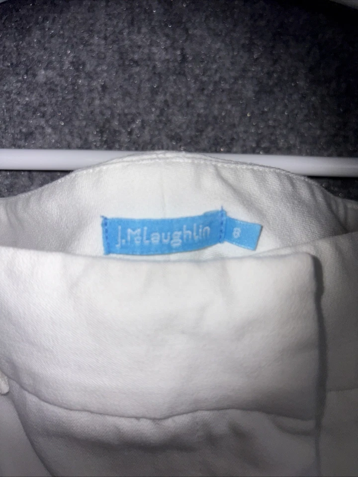 Pantalones Cortos J. McLaughlin Mujer Talla 8 Blanco Chino Informal Preppy Playa Costa Foto 3 de 4