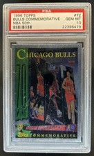 Michael Jordan Bulls Commemorative 1996 Topps #72 NBA 50TH POP 25 PSA 10