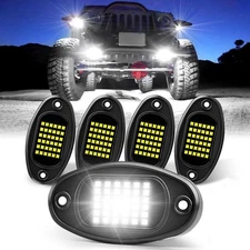4pcs LED Pure White Rock Lights Underbody Glow Lamp for Offroad SUV Pickup Truck