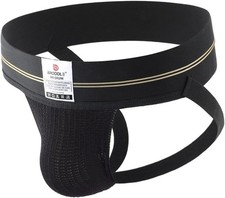 BRODDLE Men's Jockstrap Stretchy Nylon Mesh Pouch Performance Large, Black