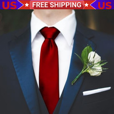 New Men's Dress Tie Solid Color Classic Neck Tie Necktie Wedding Formal USA