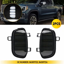 Smoked Lens Quad-Row Full LED Mirror Side Puddle Lights For 19+ Silverado Sierra