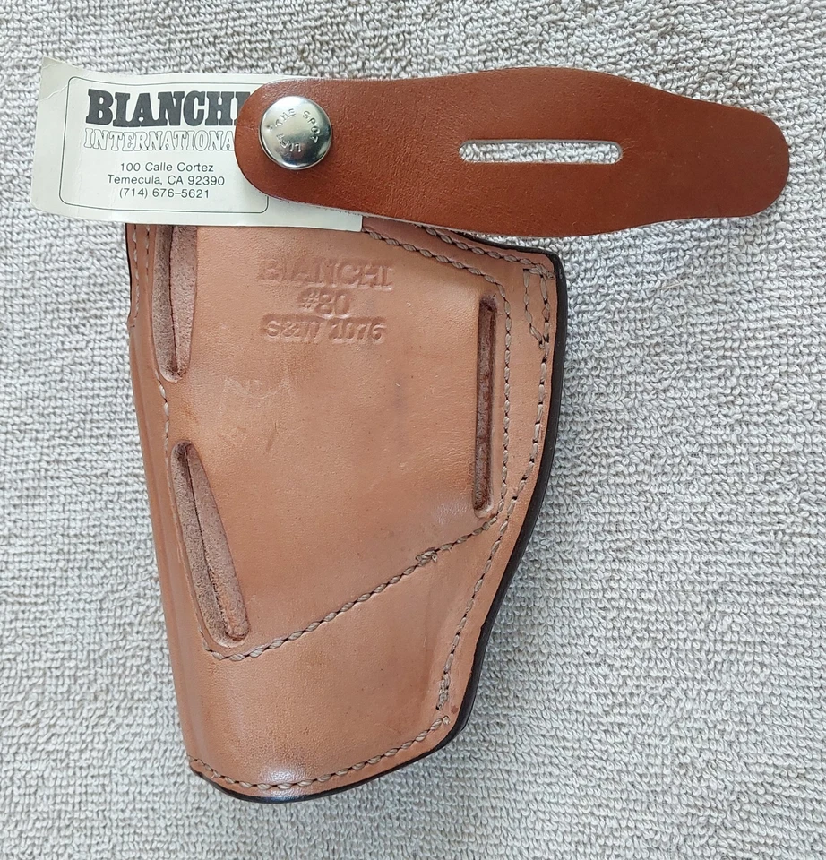 Funda Bianchi #80 Pinch Smith and Wesson 1076 derecha bronceada ranuras dobles Foto 2 de 2