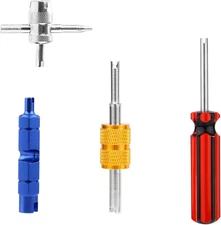 4 Pcs Tire Valve Repair Tool Set, Dual & Single Head Valve Core Remover Wrench 4