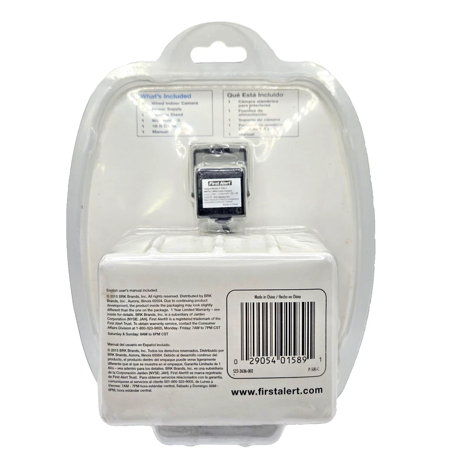 First Alert Mini Analog Indoor Color Wired Camera w/Audio P-500C- New, Sealed - Image 2 of 4
