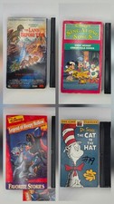 Lot of 4 - VHS Tapes Vintage 90s cartoons Sleepy Hollow Mickey Caroles etc