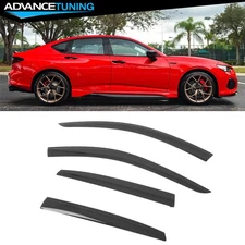 For 21-25 Acura TLX Low Profile Style Tape-On Window Visors Rain Sun Guards 4PCS