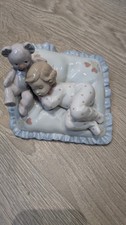 🧸LLADRO Figurine 6790 Counting Sheep .Sleeping Girl With Teddy Bear on Pillow.