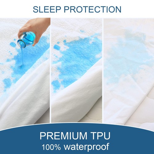 Queen Mattress Protector Waterproof Cover Absorbent Fitted Sheet up - 18'' De... - Picture 3 of 7