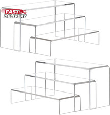 ANDGOO Display Risers, 6 Pcs 7.9 L 8.3 L 8.7 L Rectangular Clear Acrylic Showca