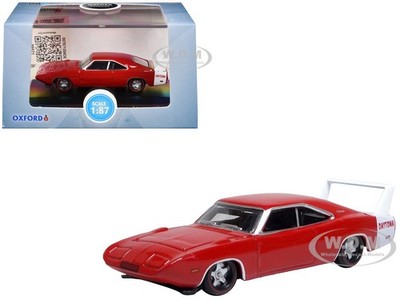 1969 DODGE CHARGER DAYTONA RED 1/87 (HO) SCALE DIECAST CAR BY
