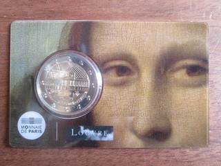 2 Euro France 2025 coincard BU Musée du Louvre La Joconde