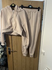 Cream Hooded Tracksuit Ladies Size L