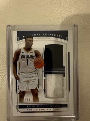 2019-20 Panini National Treasures Rookie Dual Materials Zion Williamson #RDM-ZWL