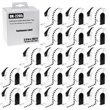 20Rolls Replace for Brother DK-2205 Continuous Labels 2.4 in x 100 ft QL Printer