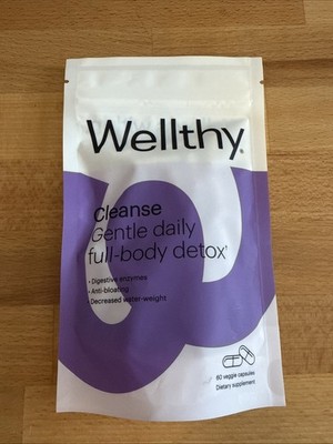 Wellthy CLEANSE Gentle Daily Full Body Detox 60 Veggie Capsules AUTHENTIC NEW