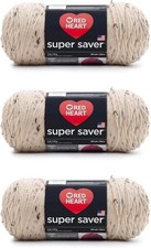 Red Heart Super Saver Yarn, 3 Pack, Buff Fleck 3 Count  Ebay