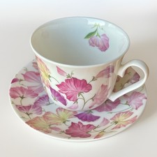 Roy Kirkham Porzellan Tasse Untertasse Floral Ostern Frühling Tee - Sweet Pea