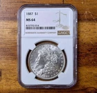 1887 Morgan Silver Dollar NGC MS64