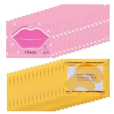 30 Pairs Lip Mask & Eye Mask, Stocking Stuffers, Eye Patches for Women, Effectiv