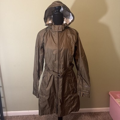 Eddie Bauer Women s Rain Jacket Brown Weather Edge Plus Nylon Size Large NWOT