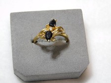 Womans Simulated Black Onyx Ring, Size 7.75 in Good Condition