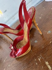 Christian Dior Starlet red patent leather peep-toe slingback heel 38.5