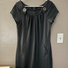 Nine West Charcoal Gray Shift Dress w/Pockets