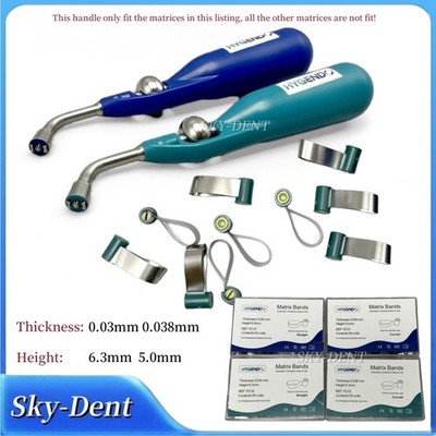Dental Matrix Bands Reel Double-Side Anatomically Shaped Soft Bands Handle Kit
