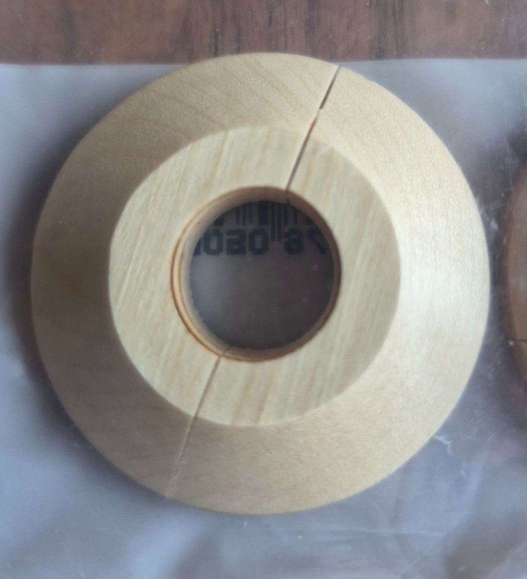 4 x Unika Solid Wood Maple Low Line Pipe Rose Collar Surround - 15mm Pipes